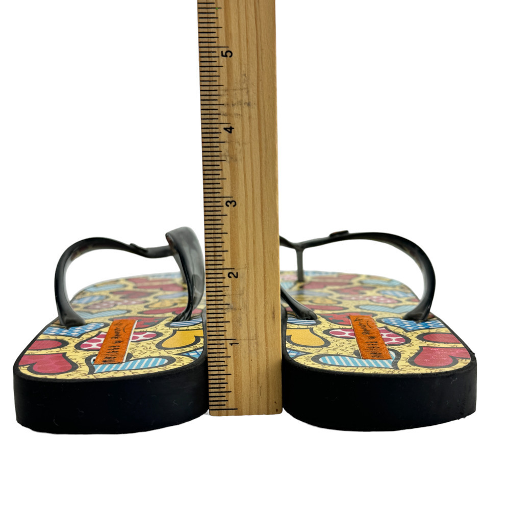 Mellisa by Romero Brito Flip Flops Women's Size 10 Multicolor Brazilian Artist - Picture 7 of 13